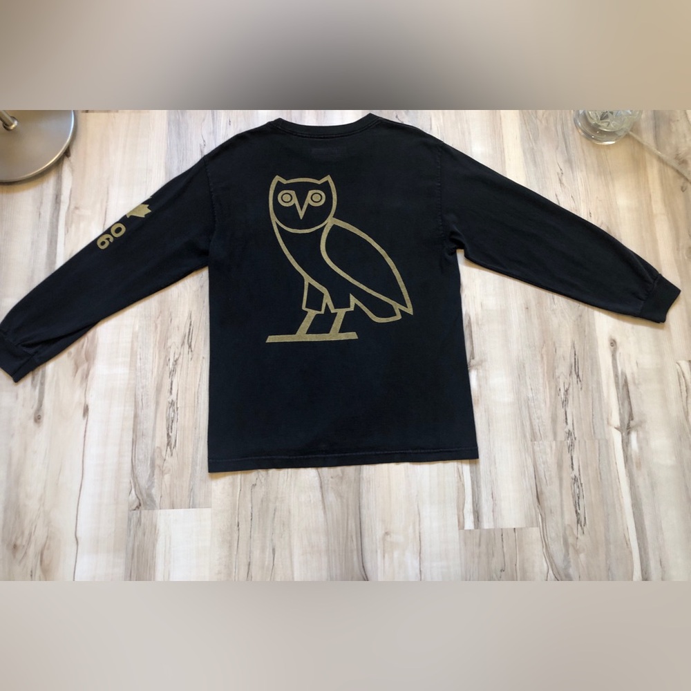 OVO Toronto Raptors 2014 Drake Night Shirt Womens L Black Gold 416 Long Sleeve - Picture 11 of 15
